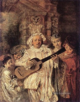 Rokoko Werke - Gilles und seine Familie Jean Antoine Watteau Klassik Rokoko